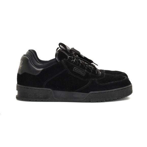 F0 Auth LOUIS VUITTON Black Suede & Leather LV Trainer Uniform Sneakers Size 6.5 main image 5